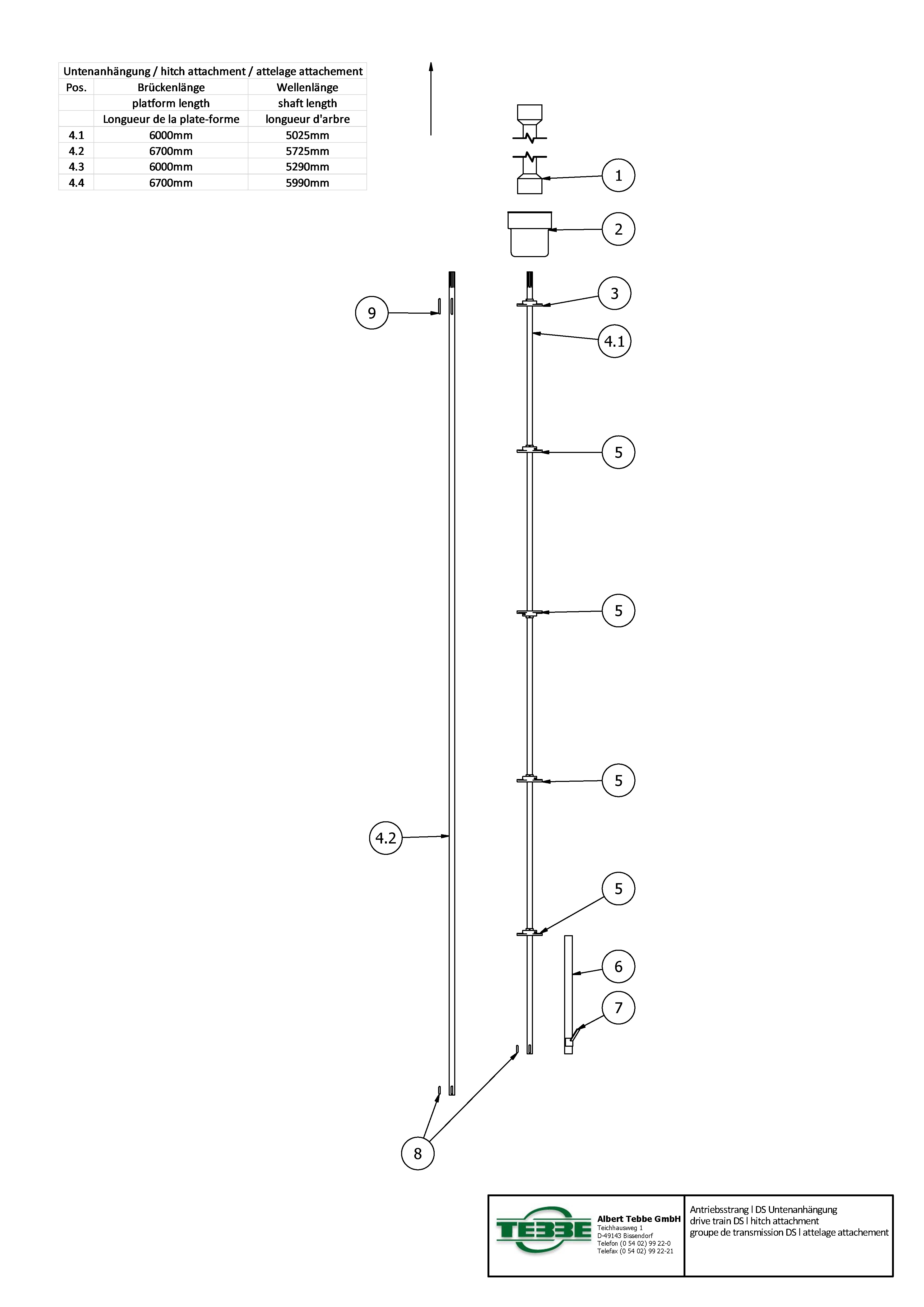 Aandrijflijn LS/DS Onder